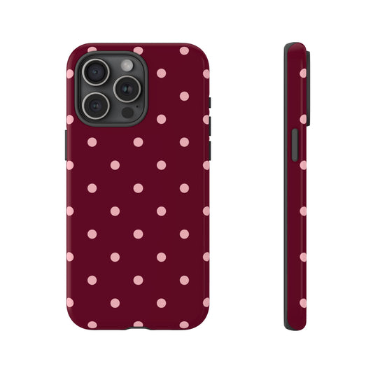 Burgundy Blush Polka Dot Phone Case