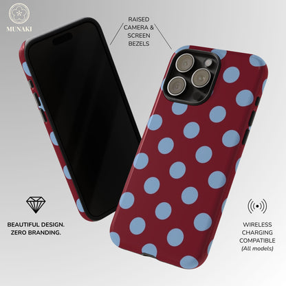 Bordeaux Breeze Polka Dot Phone Case