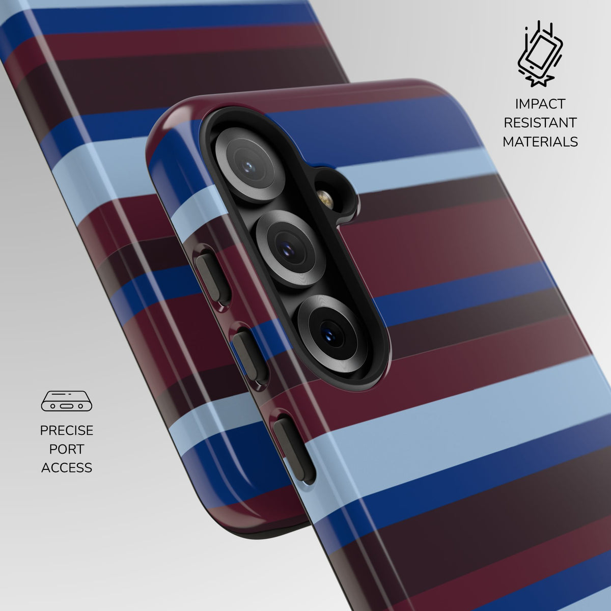 Bordeaux Coast Striped Phone Case
