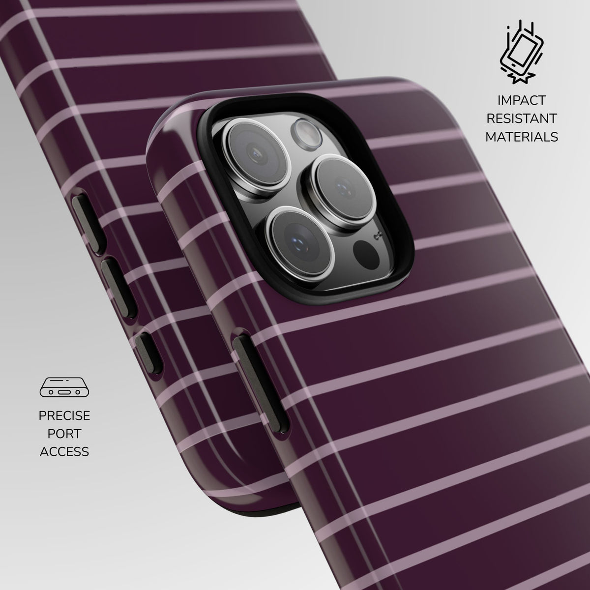 Aubergine Avenue Striped Phone Case