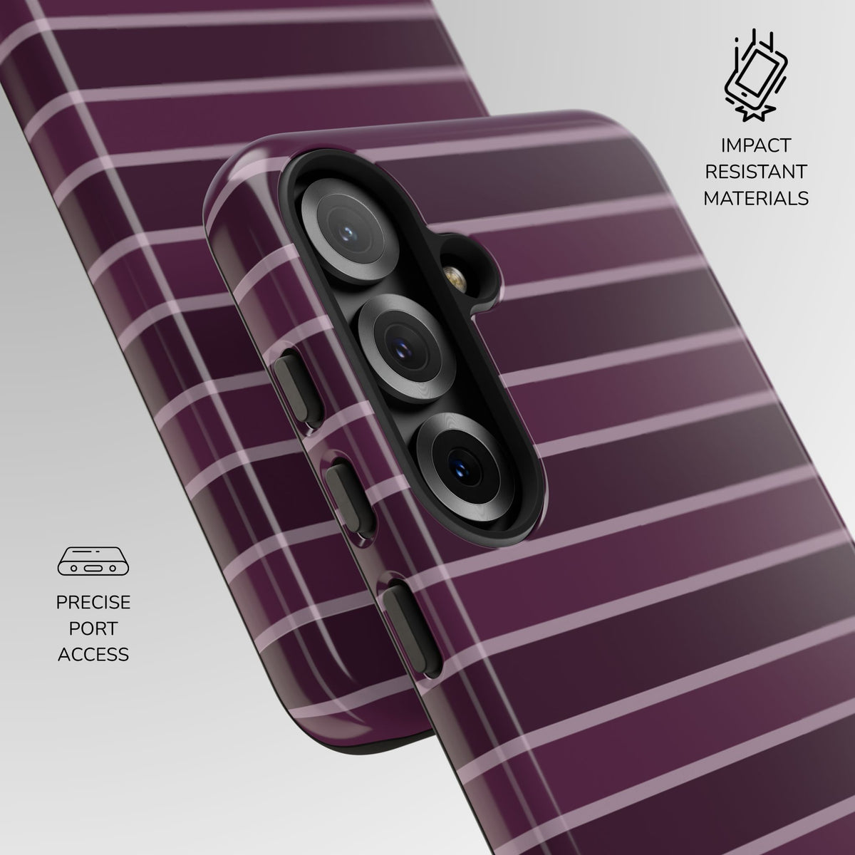 Aubergine Affair Striped Phone Case