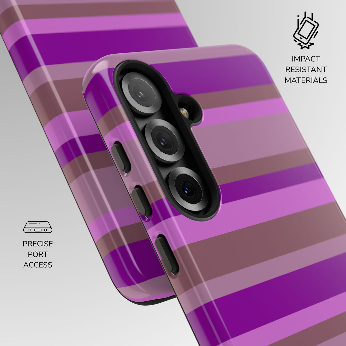 Aubergine Club Striped Phone Case