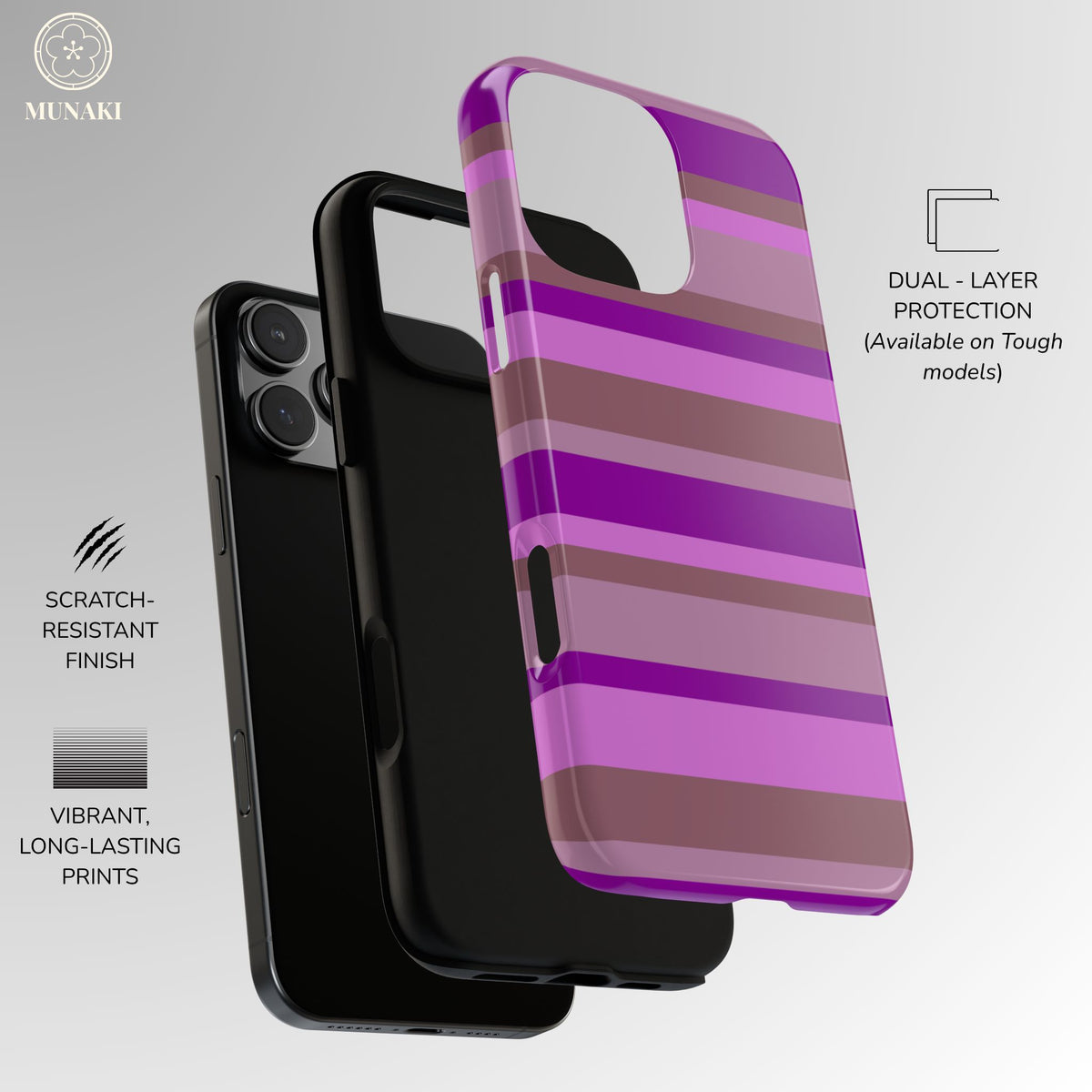 Aubergine Club Striped Phone Case