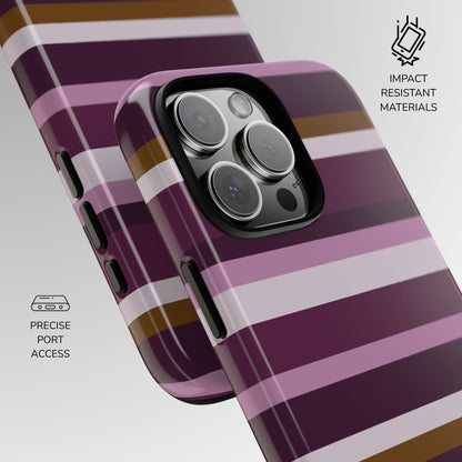 Aubergine Estate Striped Phone Case