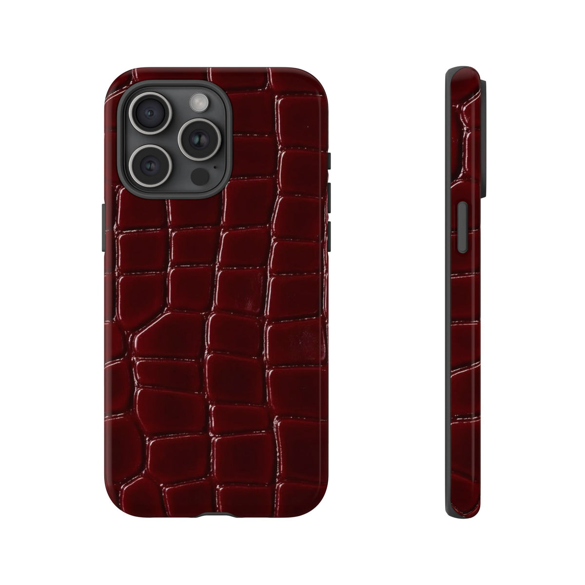 Bordeaux Croc Phone Case