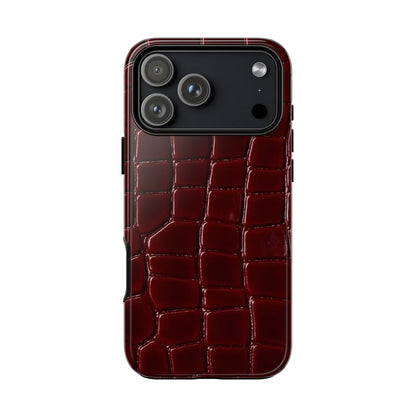Bordeaux Croc Phone Case