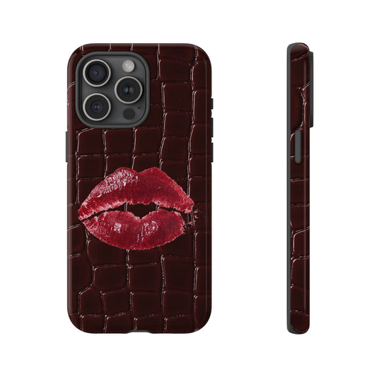 Mahogany Kiss Croc Phone Case
