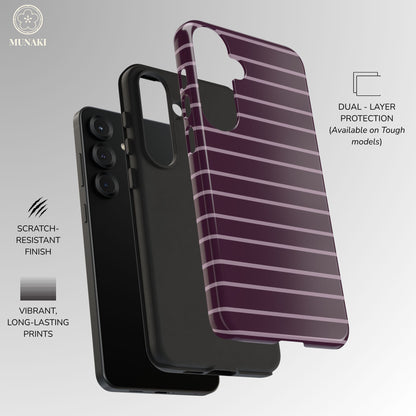 Aubergine Avenue Striped Phone Case