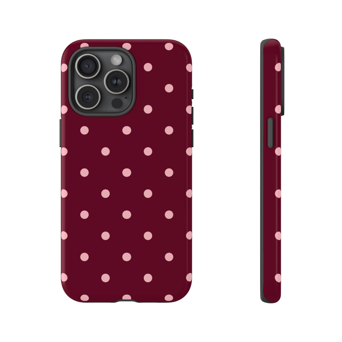 Burgundy Blush Polka Dot Phone Case
