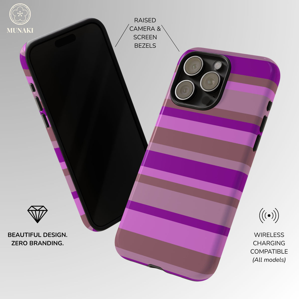 Aubergine Club Striped Phone Case