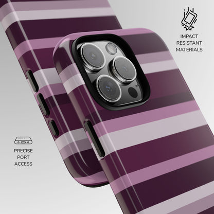 Aubergine Luxe Striped Phone Case