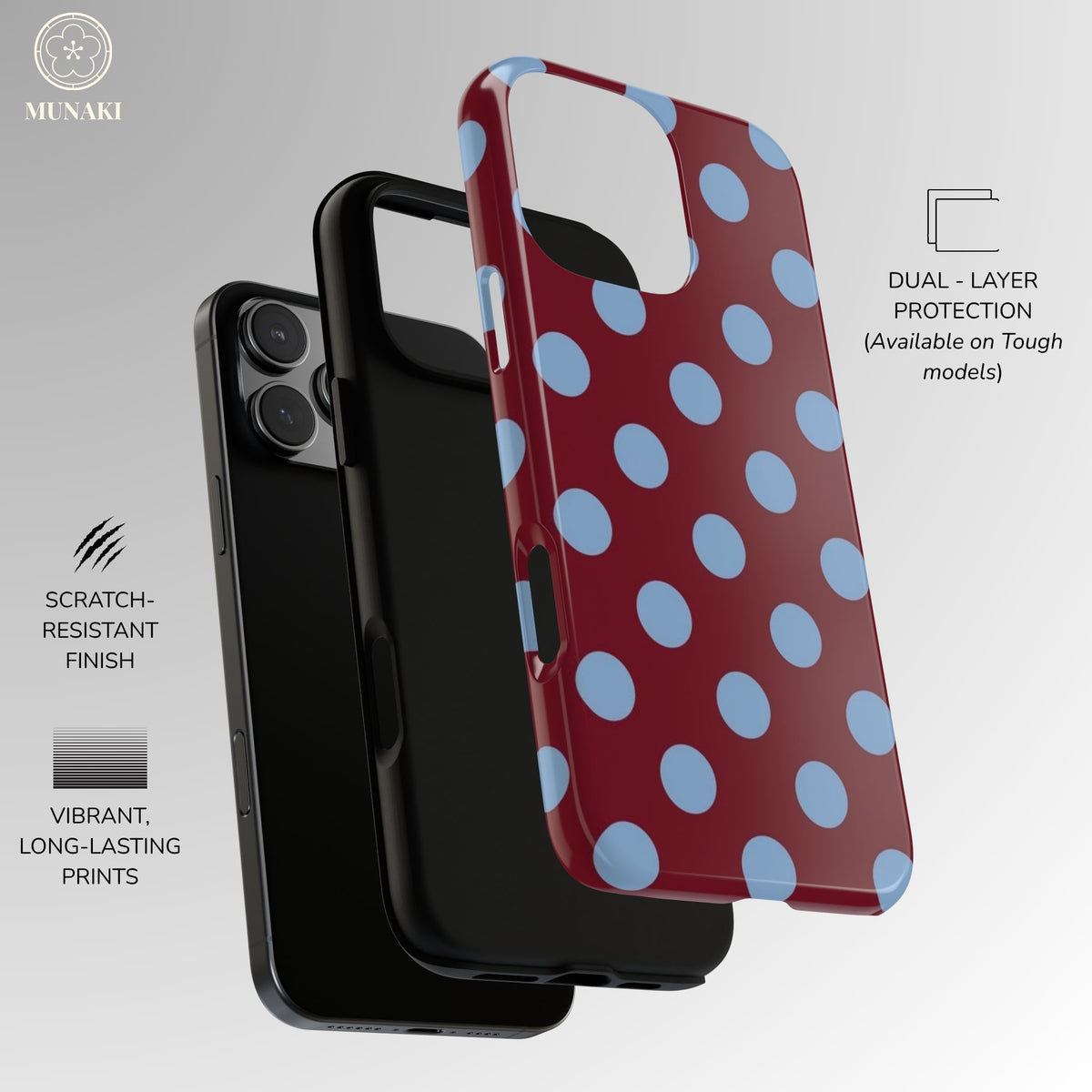 Bordeaux Breeze Polka Dot Phone Case