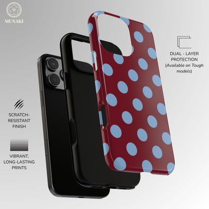 Bordeaux Breeze Polka Dot Phone Case
