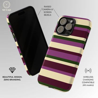 Aubergine Manor Striped Phone Case