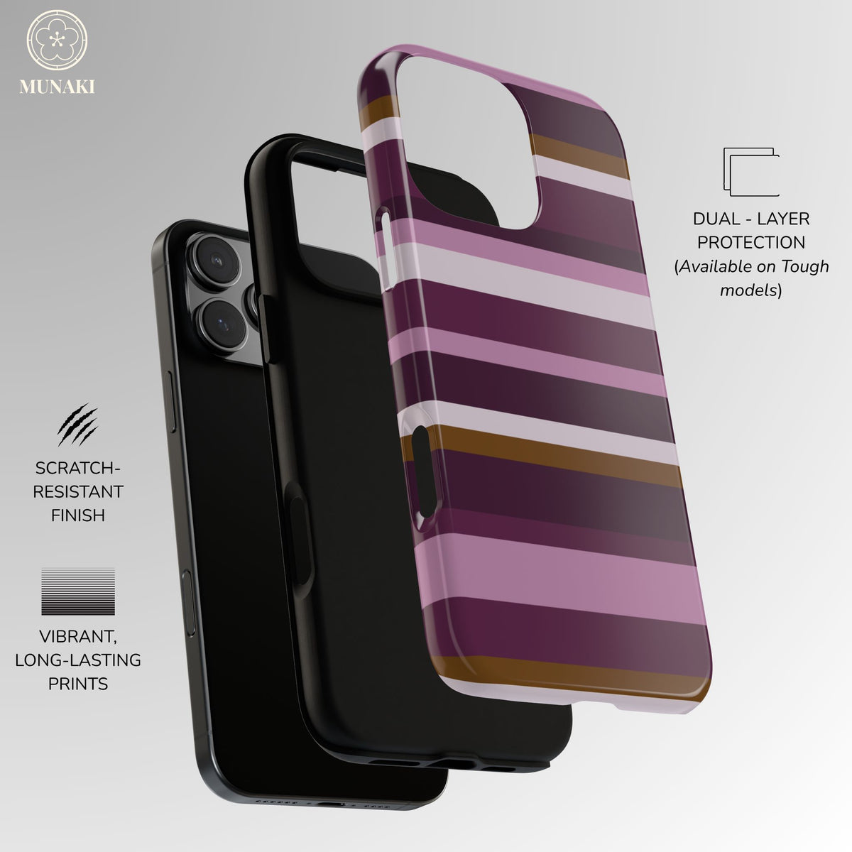 Aubergine Estate Striped Phone Case