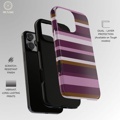 Aubergine Estate Striped Phone Case