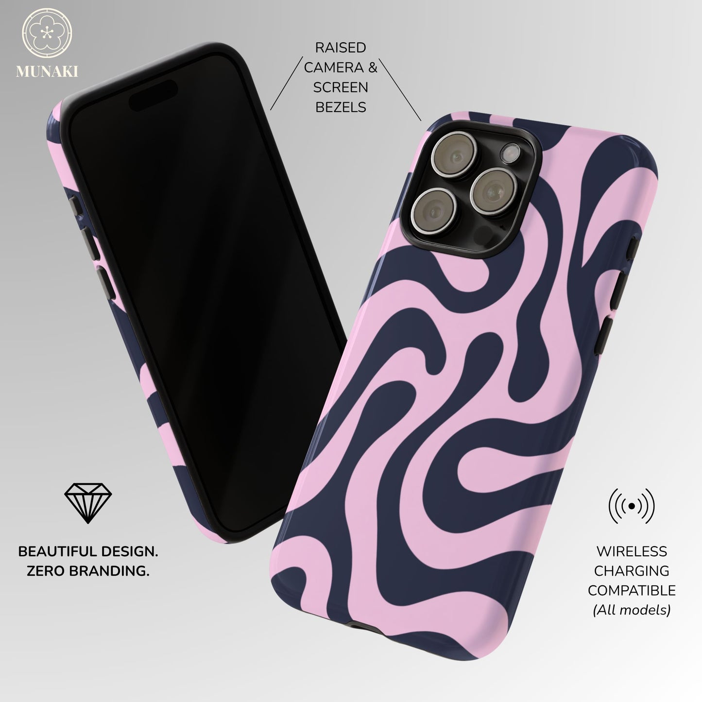Midnight Rose Swirl Phone Case