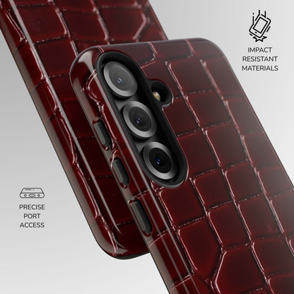 Bordeaux Croc Phone Case