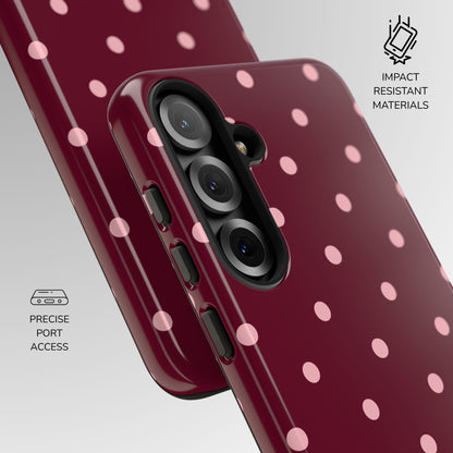 Burgundy Blush Polka Dot Phone Case