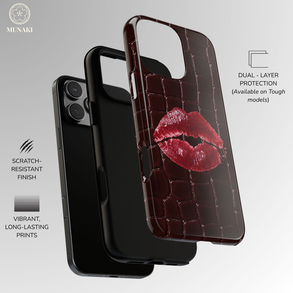 Mahogany Kiss Croc Phone Case