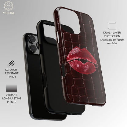 Mahogany Kiss Croc Phone Case