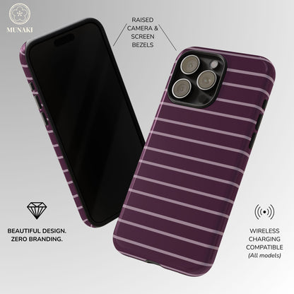 Aubergine Avenue Striped Phone Case