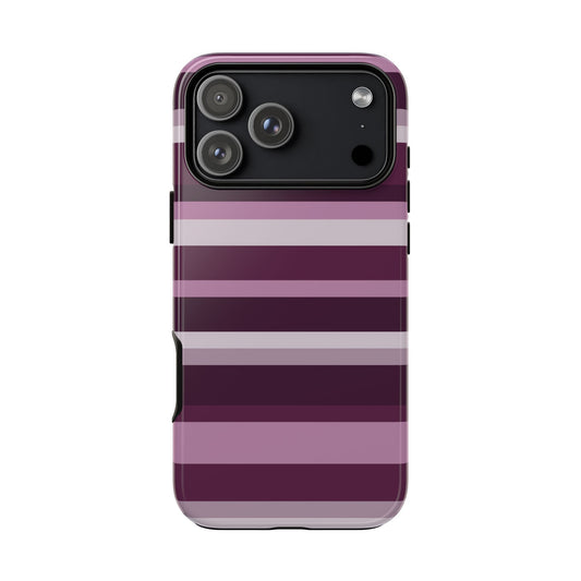 Aubergine Luxe Striped Phone Case