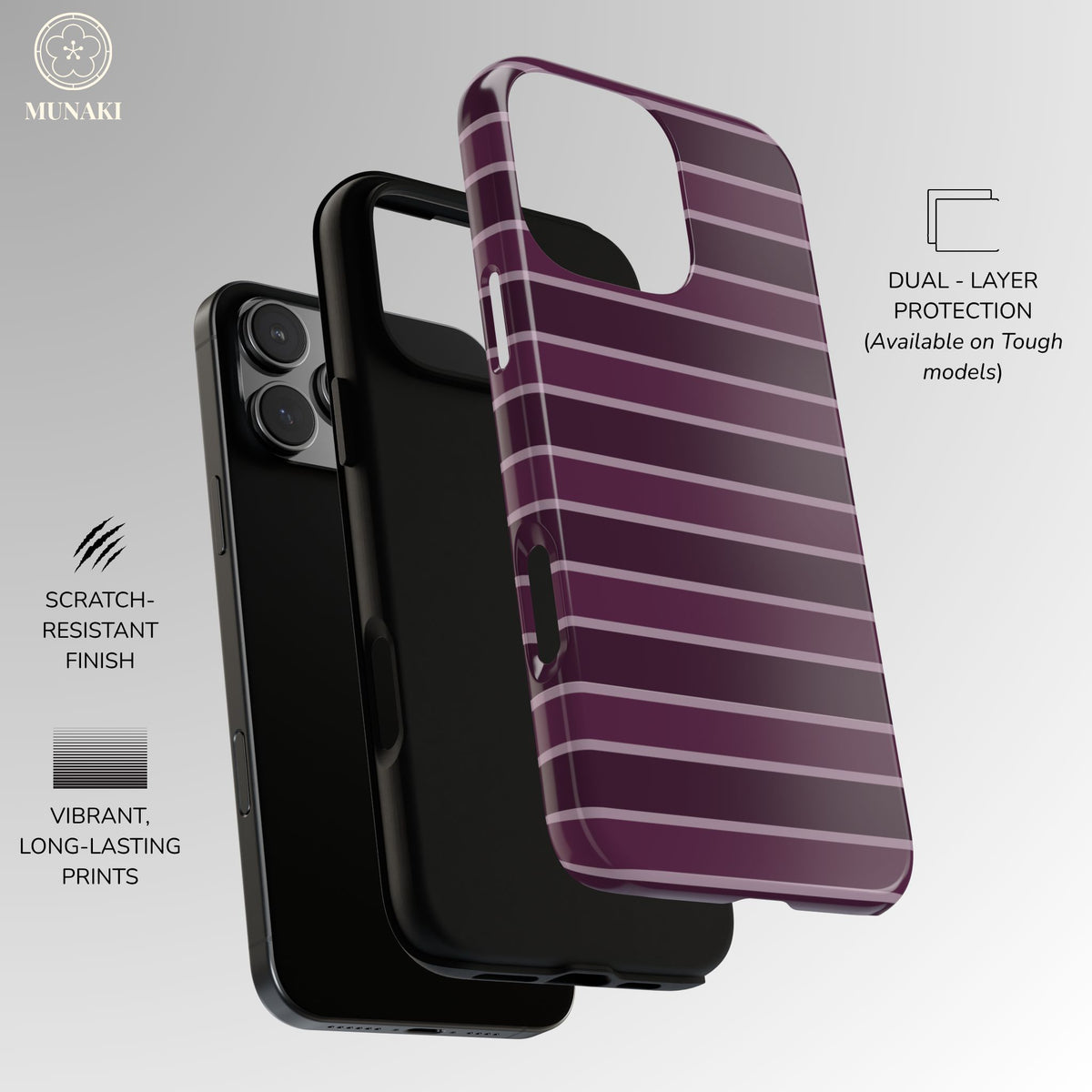 Aubergine Affair Striped Phone Case