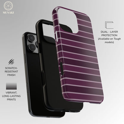 Aubergine Affair Striped Phone Case