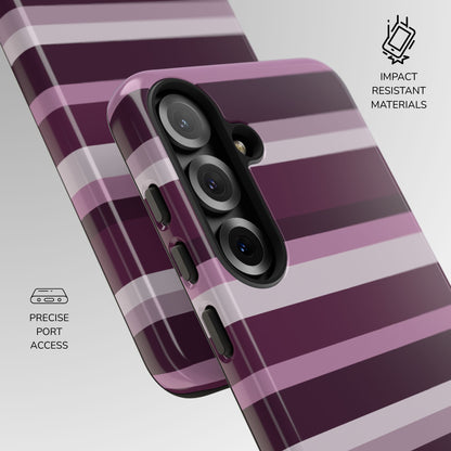 Aubergine Luxe Striped Phone Case