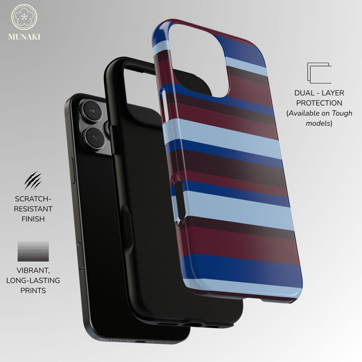 Bordeaux Coast Striped Phone Case