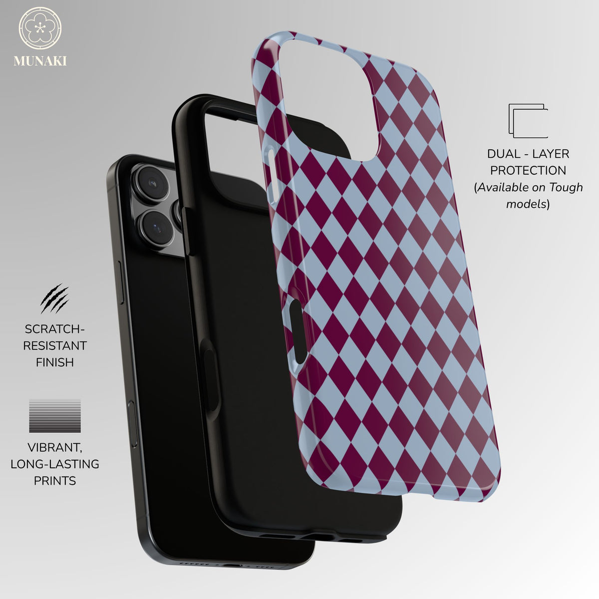 Bordeaux Breeze Harlequin Phone Case