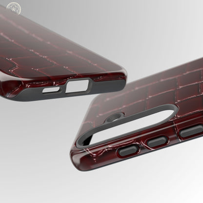 Bordeaux Croc Phone Case