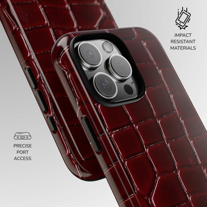Bordeaux Croc Phone Case