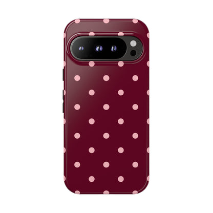 Burgundy Blush Polka Dot Phone Case