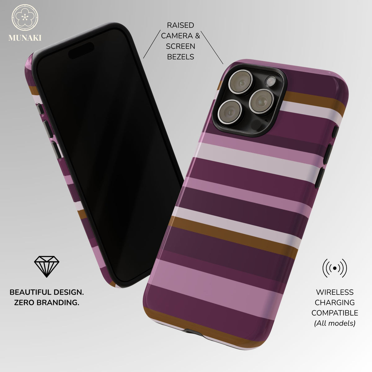 Aubergine Estate Striped Phone Case