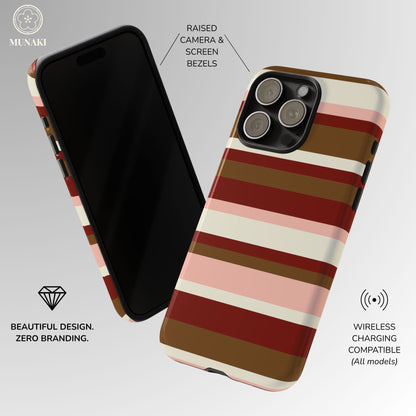 Bordeaux Velvet Striped Phone Case