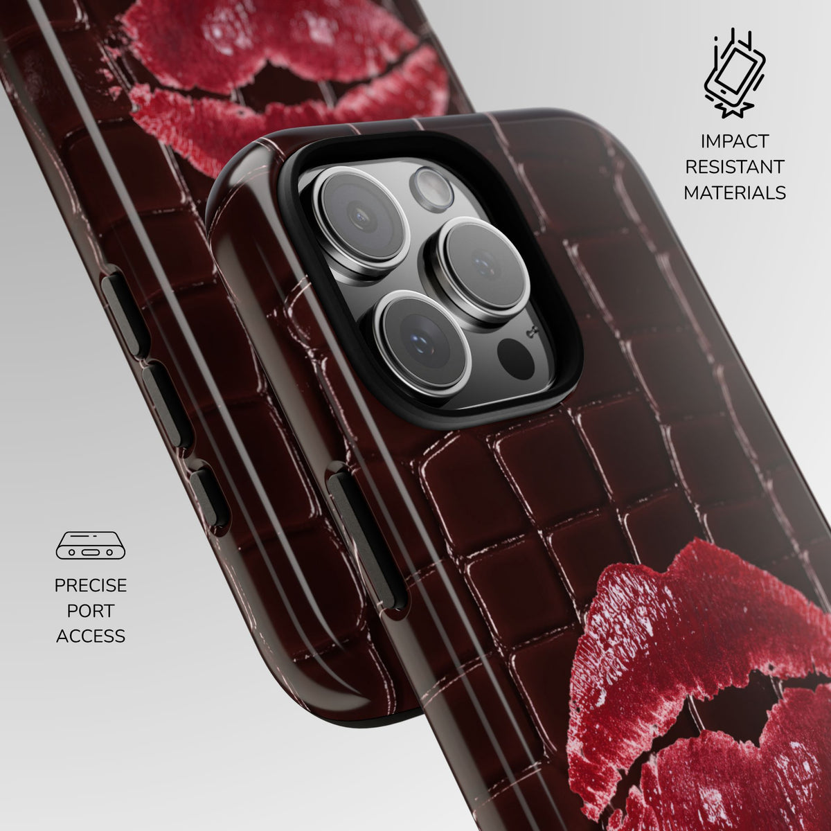 Mahogany Kiss Croc Phone Case