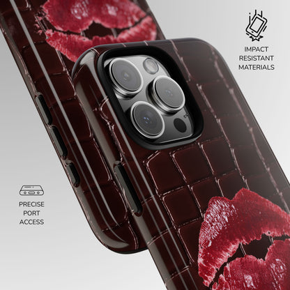 Mahogany Kiss Croc Phone Case