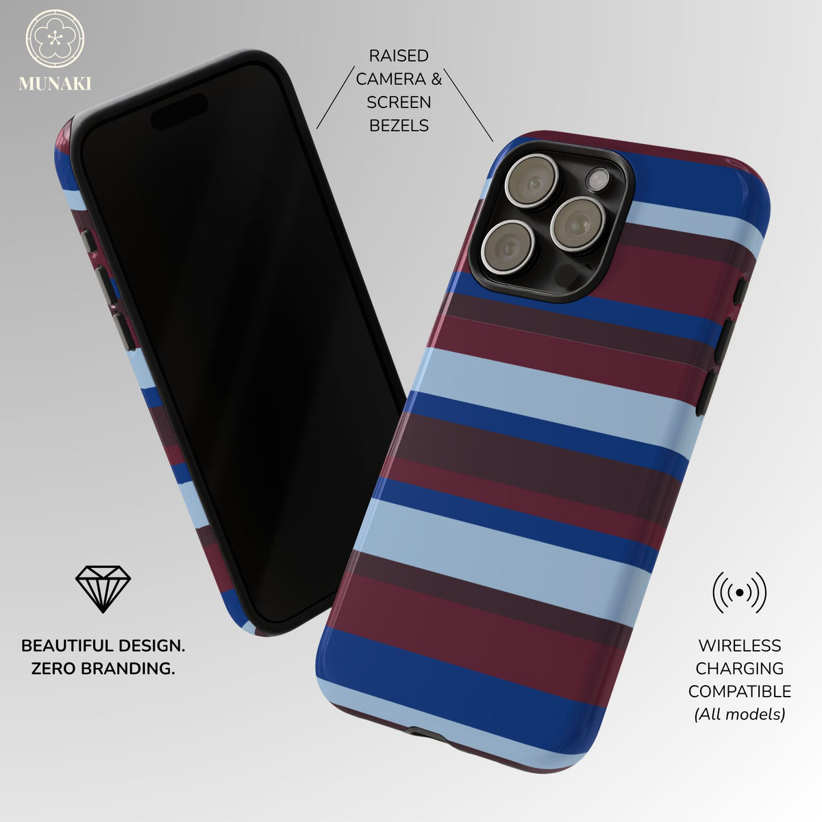 Bordeaux Coast Striped Phone Case