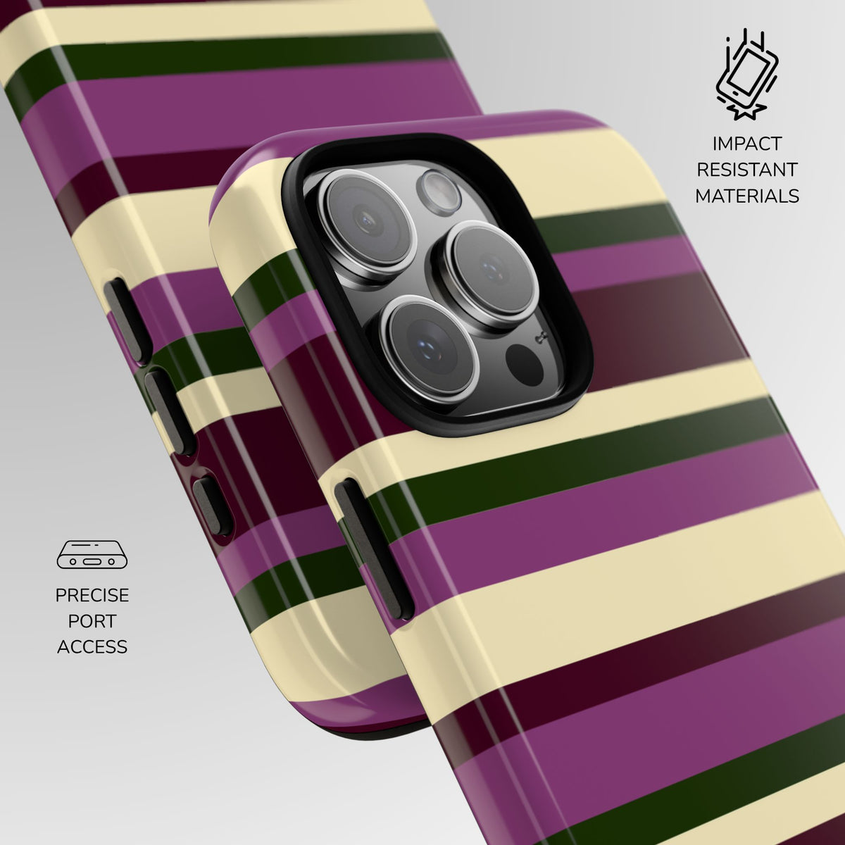 Aubergine Manor Striped Phone Case