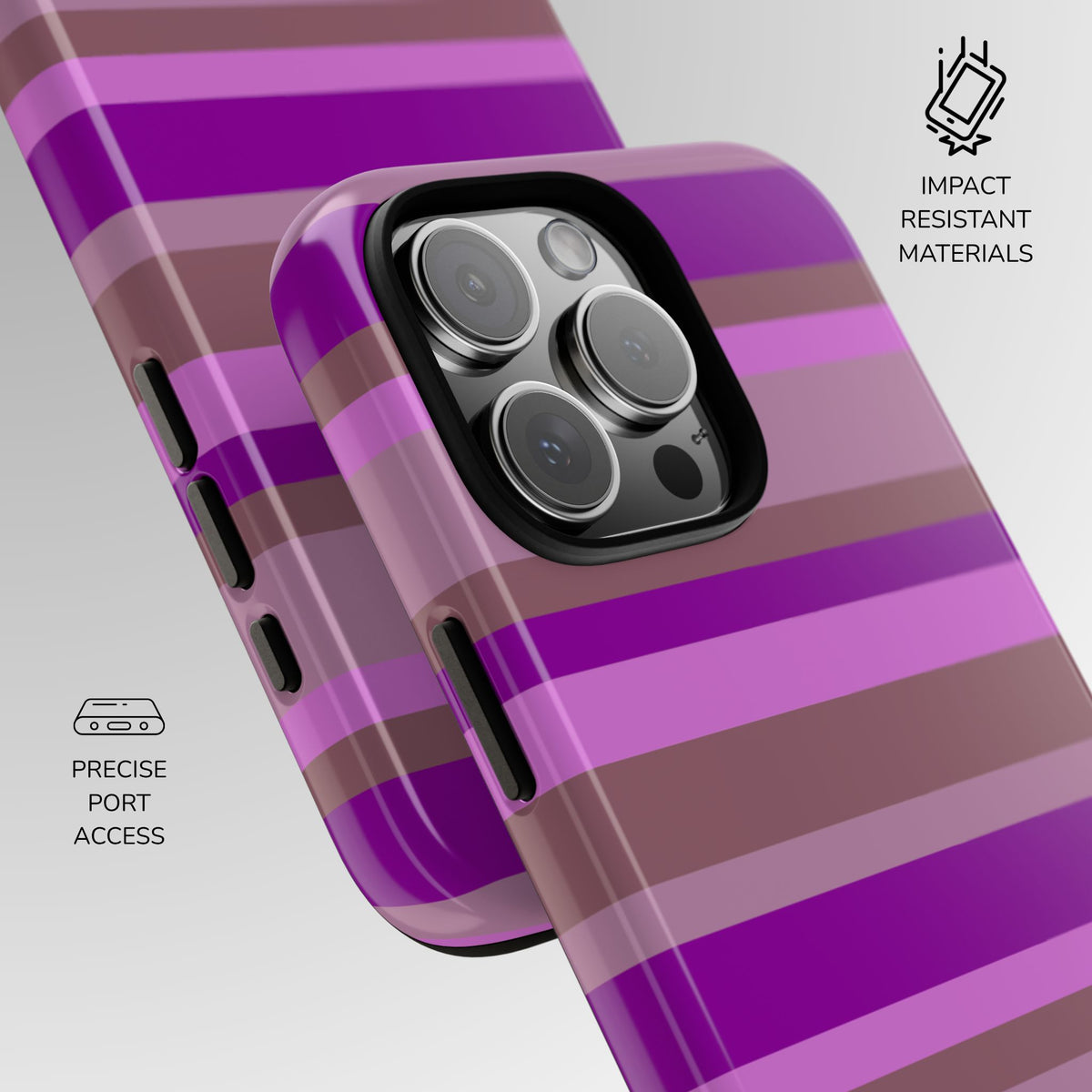 Aubergine Club Striped Phone Case