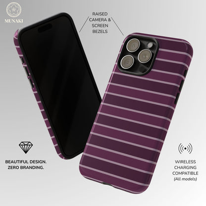 Aubergine Affair Striped Phone Case