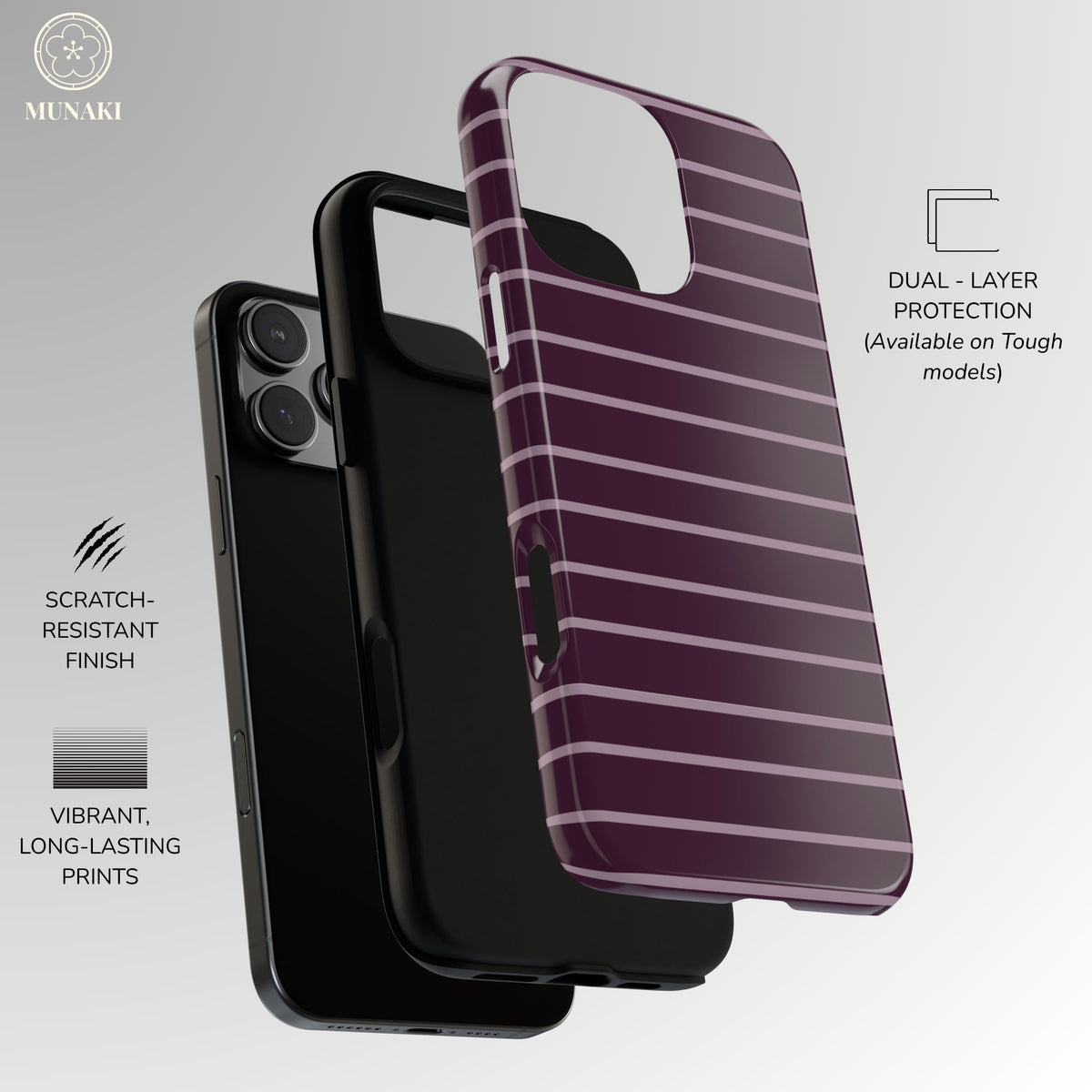 Aubergine Avenue Striped Phone Case