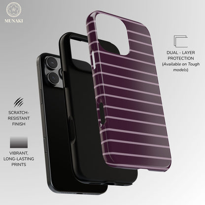 Aubergine Avenue Striped Phone Case