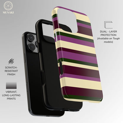 Aubergine Manor Striped Phone Case